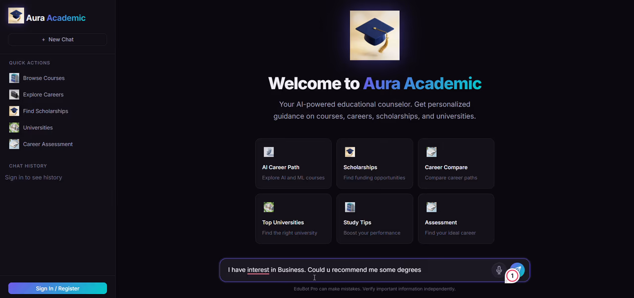 Aura Academic Agent, AI / CONVERSATIONAL