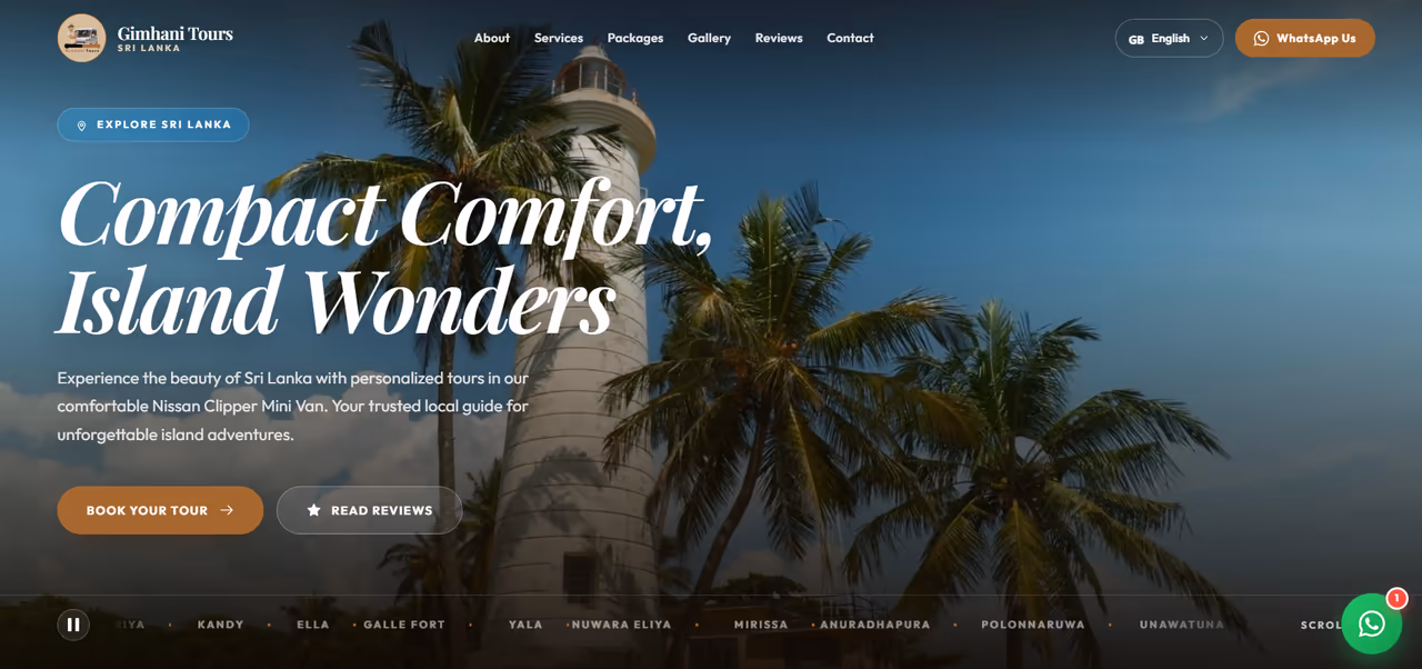 Gimhani Tours, WEB / TOURISM
